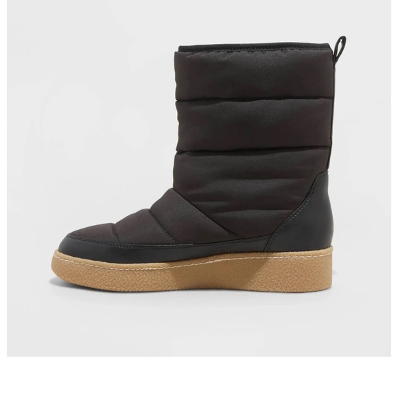 A New Day Black Bertie Winter Boots Size 7.5 Black - Picture 4 of 10